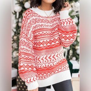 Pink lily Christmas sweater